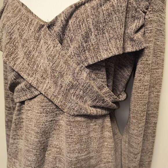 Shein Sexy Curve Taupe Criss Cross Top New - Picture 4 of 10